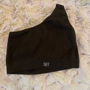 Set Active Sculptflex One Shoulder Bra- Espresso